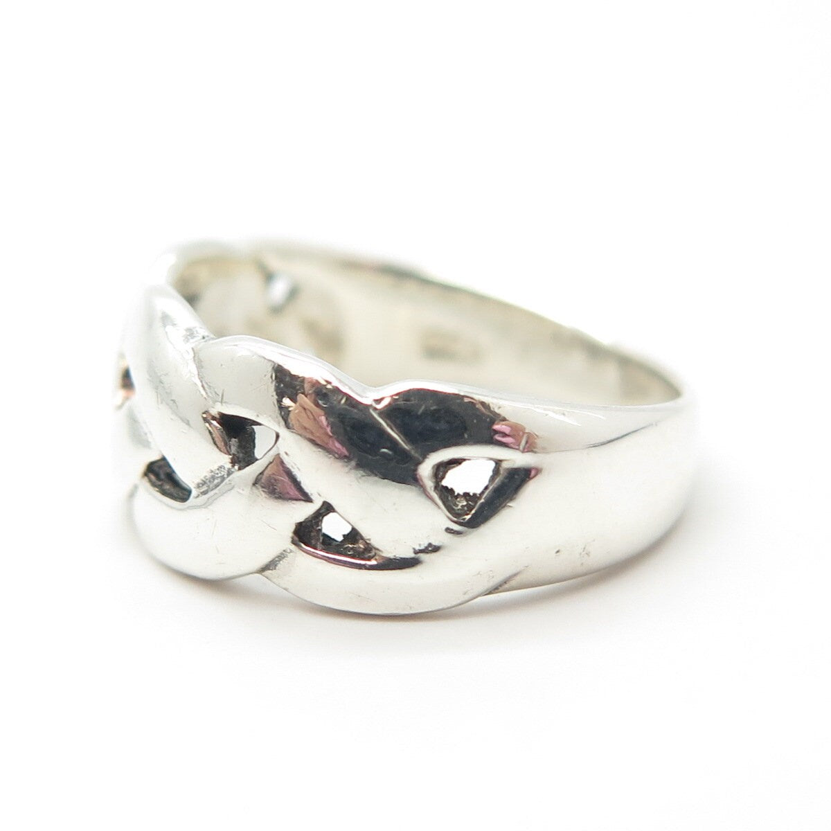 925 Sterling Silver Vintage Celtic / Wicker Ring Size 7.5