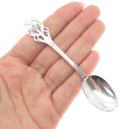 THORVALD MARTHINSEN 830S Silver Vintage Norway Viking Flower Coffee Spoon #220