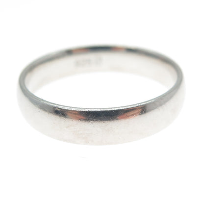 925 Sterling Silver Vintage Classic Wedding Band Ring Size 11.25