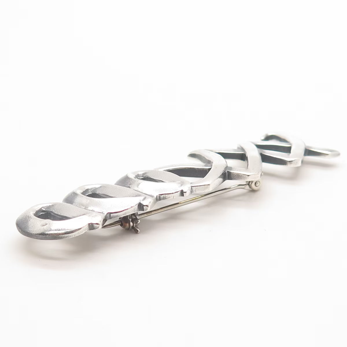925 Sterling Silver Vintage Mexico "XO" Hugs & Kisses Pin Brooch