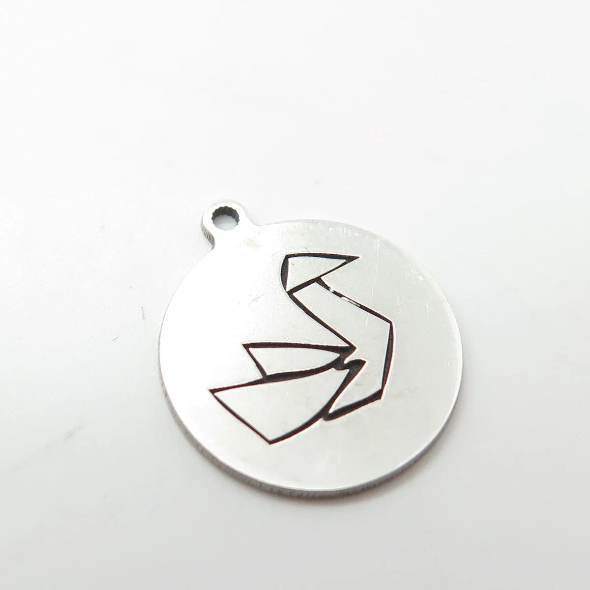 925 Sterling Silver USA Two In Town Swan Bird Charm Pendant
