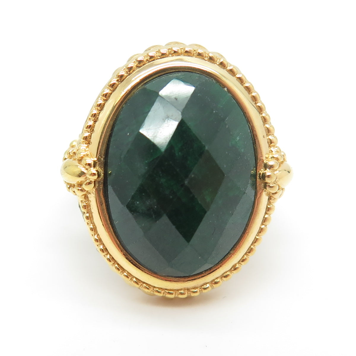 CHAPAL ZENRAY Sterling Silver Gold Plated Vintage Ruby Zoisite Ring Size 5.75