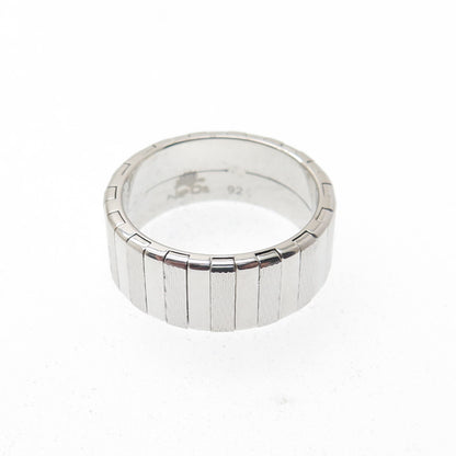 NEOS 925 Sterling Silver Textured Ribbed Band Ring Size 7.75