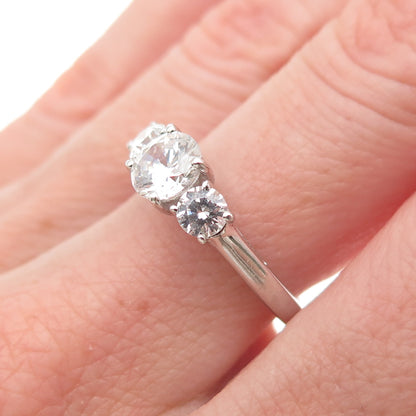 925 Sterling Silver Round-Cut C Z Engagement Ring Size 7.25