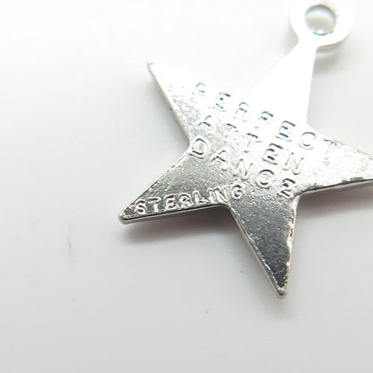 925 Sterling Silver Vintage Beta Sigma Phi Perfect Attendance Star Charm Pendant