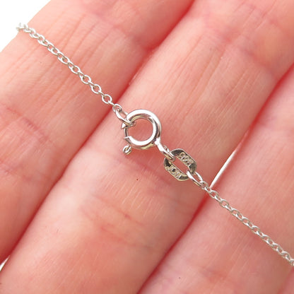 JCM Jacmel Mauritius Sterling Silver C Z Minnie Mouse Cable Chain Necklace 16"