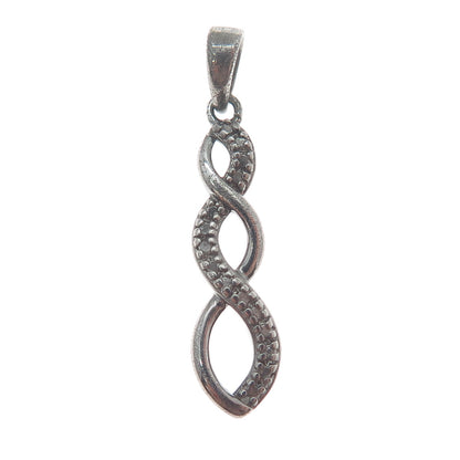 ROSS SIMONS Sterling Silver Black Rhodium Real Diamond Accent Infinity Pendant