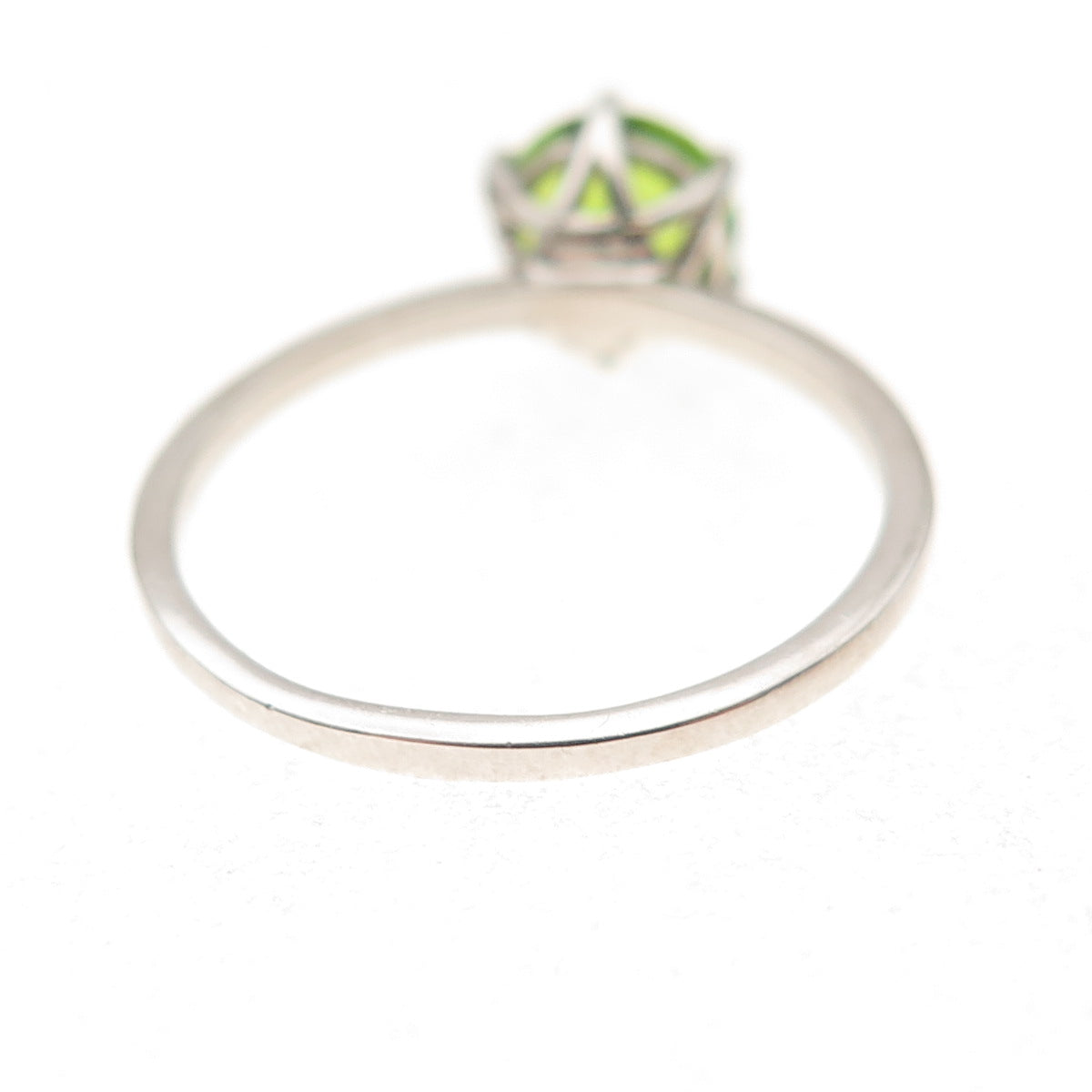 Dazzlers 925 Sterling Silver Real Round-Cut Peridot Ring Size 9