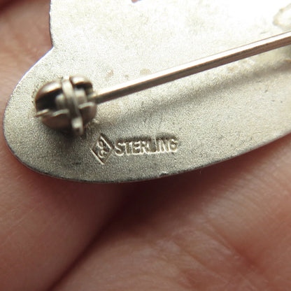 925 Sterling Silver Vintage Enamel John F. Kennedy Community Hospital Pin Brooch