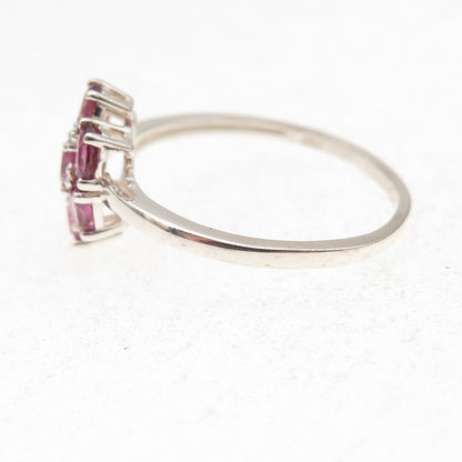 Chuck Clemency 925 Sterling Silver Real Rhodolite Ring Size 10.25