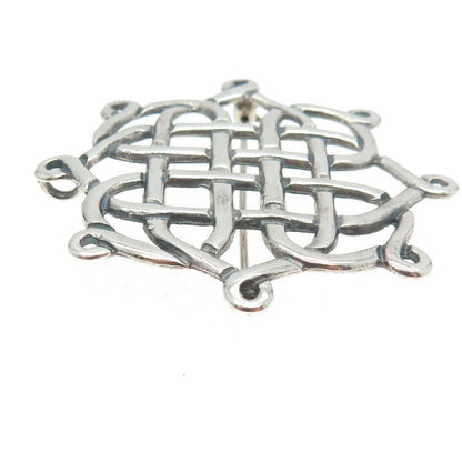 HAMILTON & HAMILTON 925 Sterling Silver Vintage Celtic Knot Pin Pendant