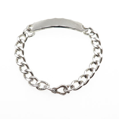 KALBE 925 Sterling Silver Vintage Curb Link ID Bracelet 7.75"