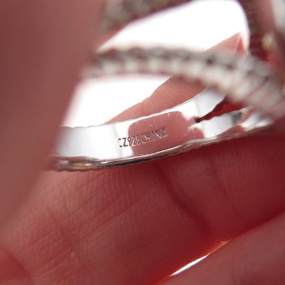 Kiera 925 Sterling Silver Canary & White C Z Ring Size 8.25
