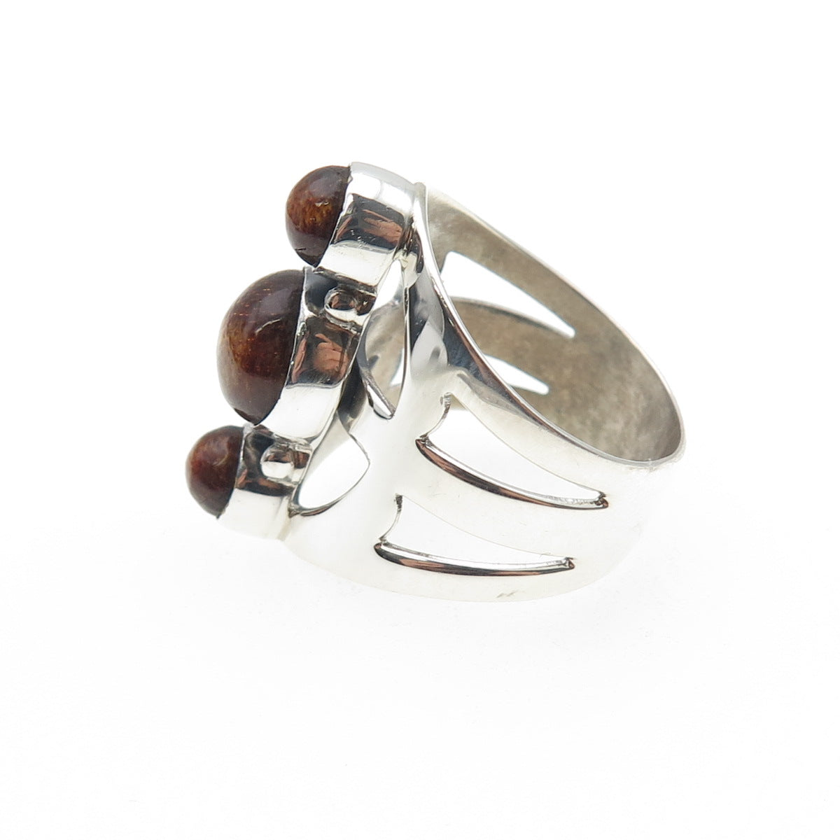 Jay King Desert Rose 925 Sterling Silver Vintage Real Amber Ring Size 7.75