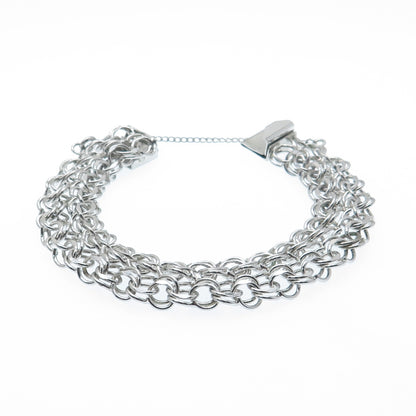 JB JACOBY BENDER 925 Sterling Silver Vintage Double Bismark Link Bracelet 6.75"