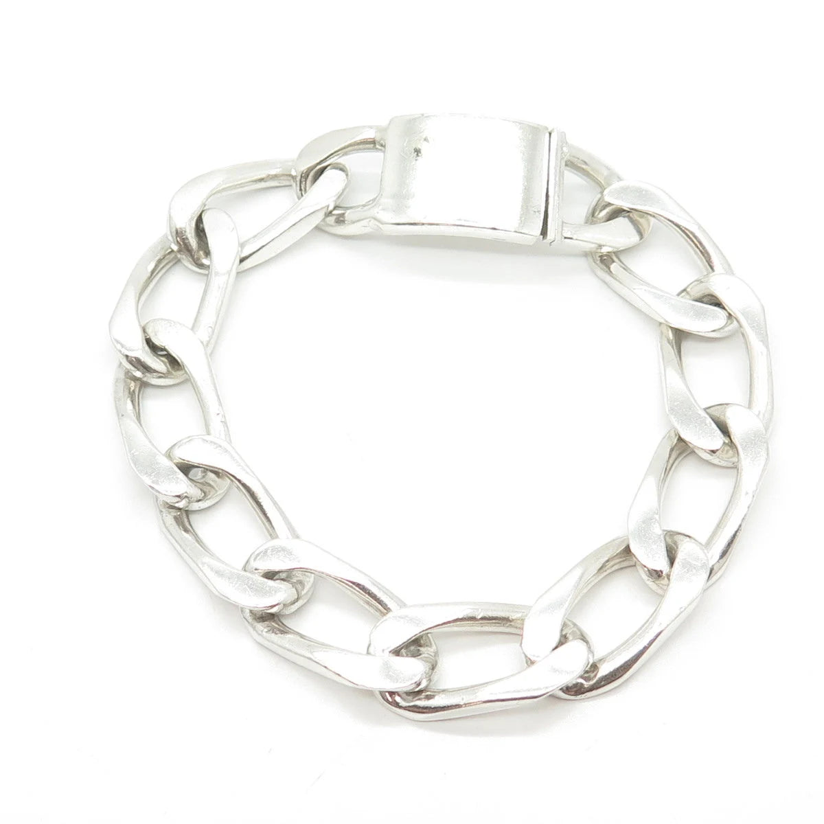 925 Sterling Silver Vintage Mexico Curb Link Bracelet 8.75"
