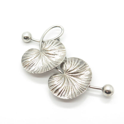 925 Sterling Silver Vintage Binder Brothers Lotus Leaves Pin Brooch