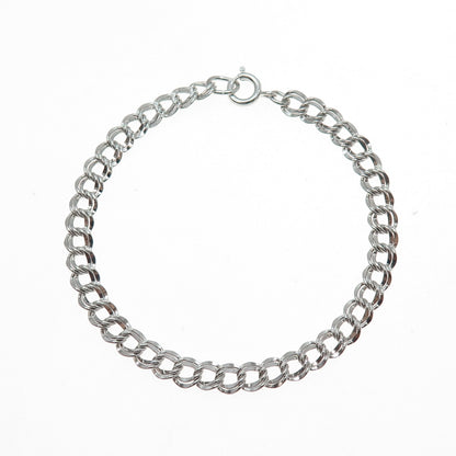 925 Sterling Silver Vintage Bismark Link Bracelet 7"