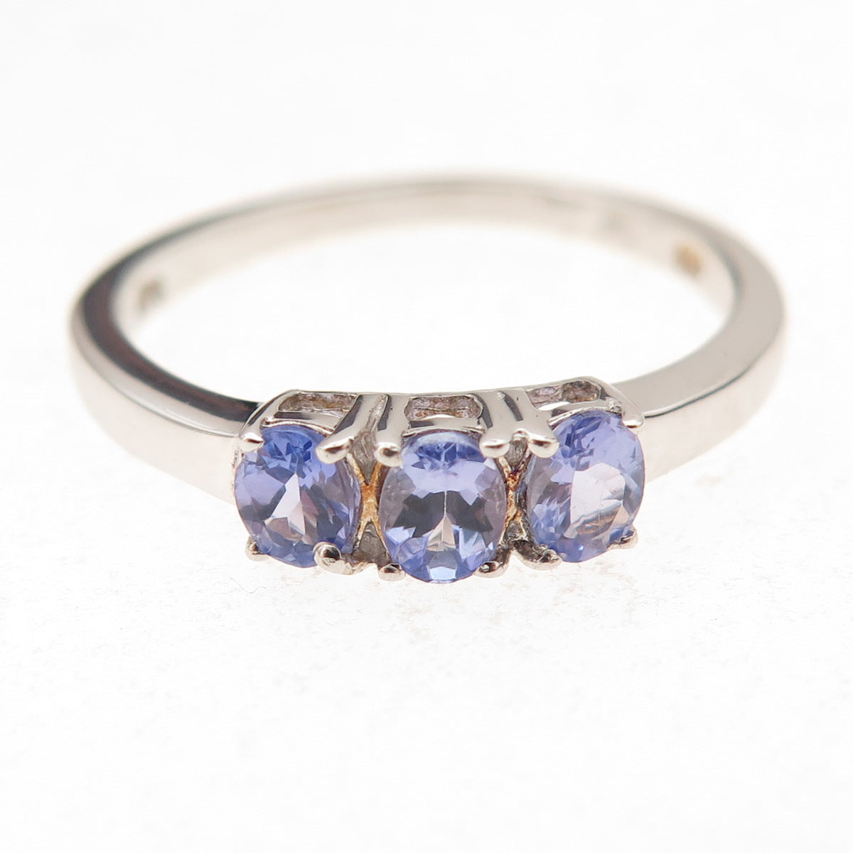 Chuck Clemency 925 Sterling Silver Real Oval-Cut Tanzanite Ring Size 8.5