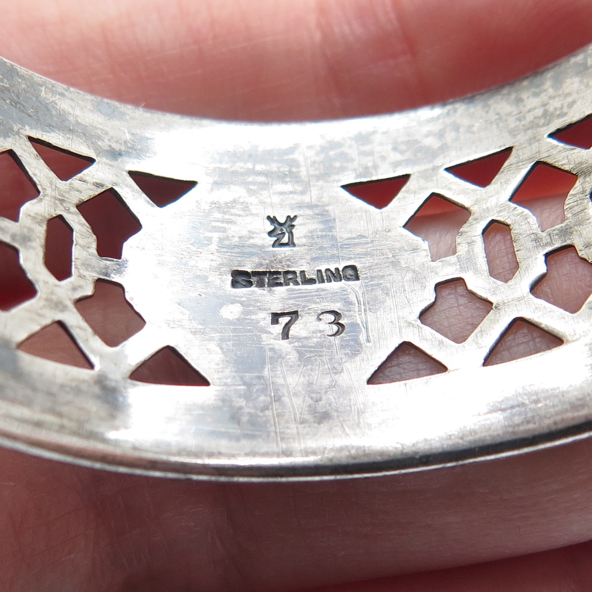 WALLACE 925 Sterling Silver Antique Art Deco Napkin Ring Holder #73