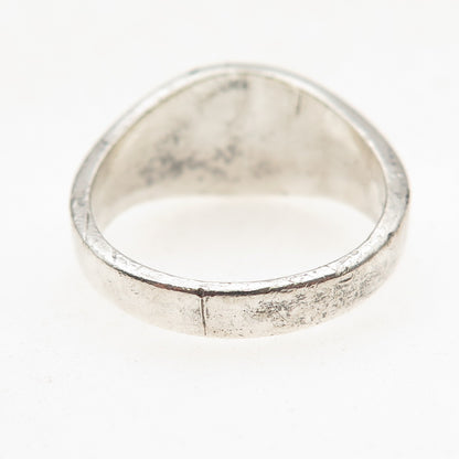 Old Pawn 925 Sterling Silver Vintage Turquoise Inlay Cross Tribal Ring Size 10