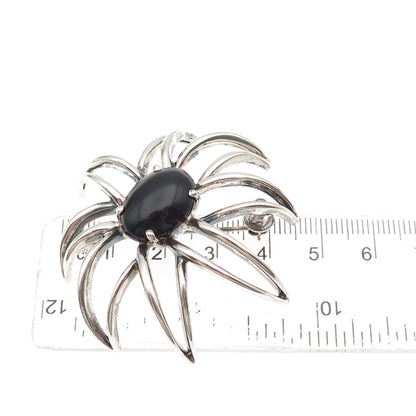 925 Sterling Silver Vintage 1995 Real Black Onyx Fireworks Pin Brooch