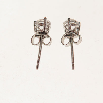 925 Sterling Silver Round-Cut C Z Stud Earrings