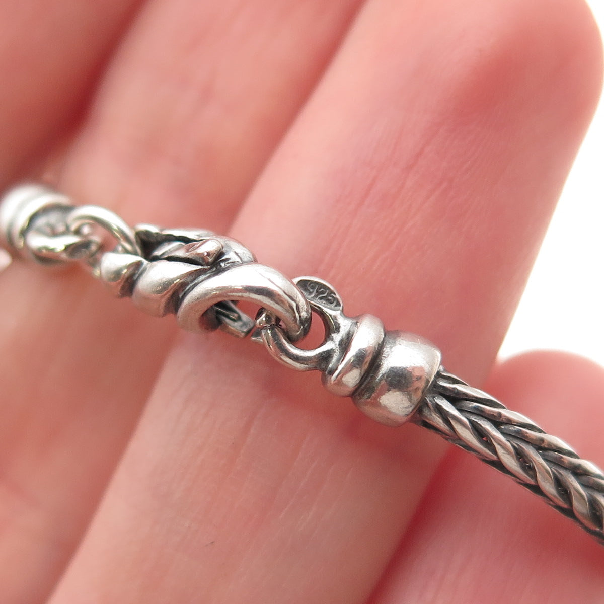925 Sterling Silver Vintage Spiga Link Bracelet 7"