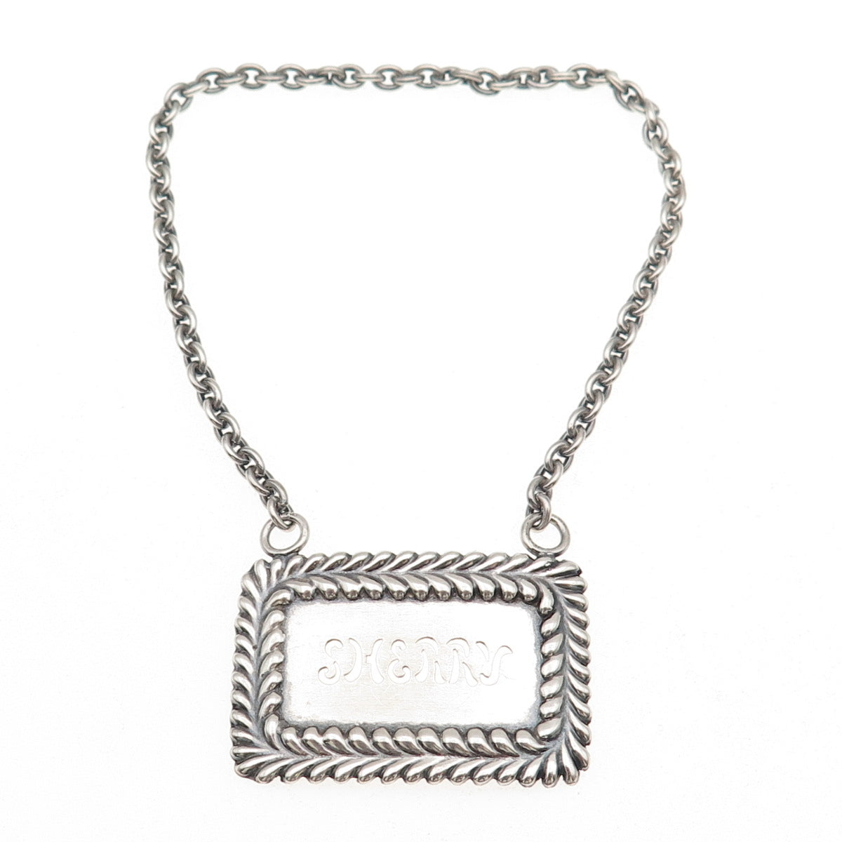 Tiffany & Co. 925 Sterling Silver Antique Art Deco Sherry Bottle Tag