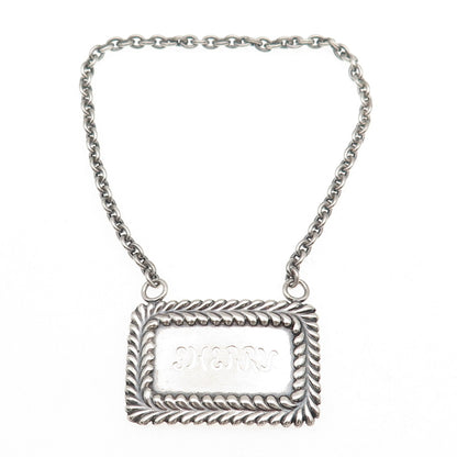 Tiffany & Co. 925 Sterling Silver Antique Art Deco Sherry Bottle Tag