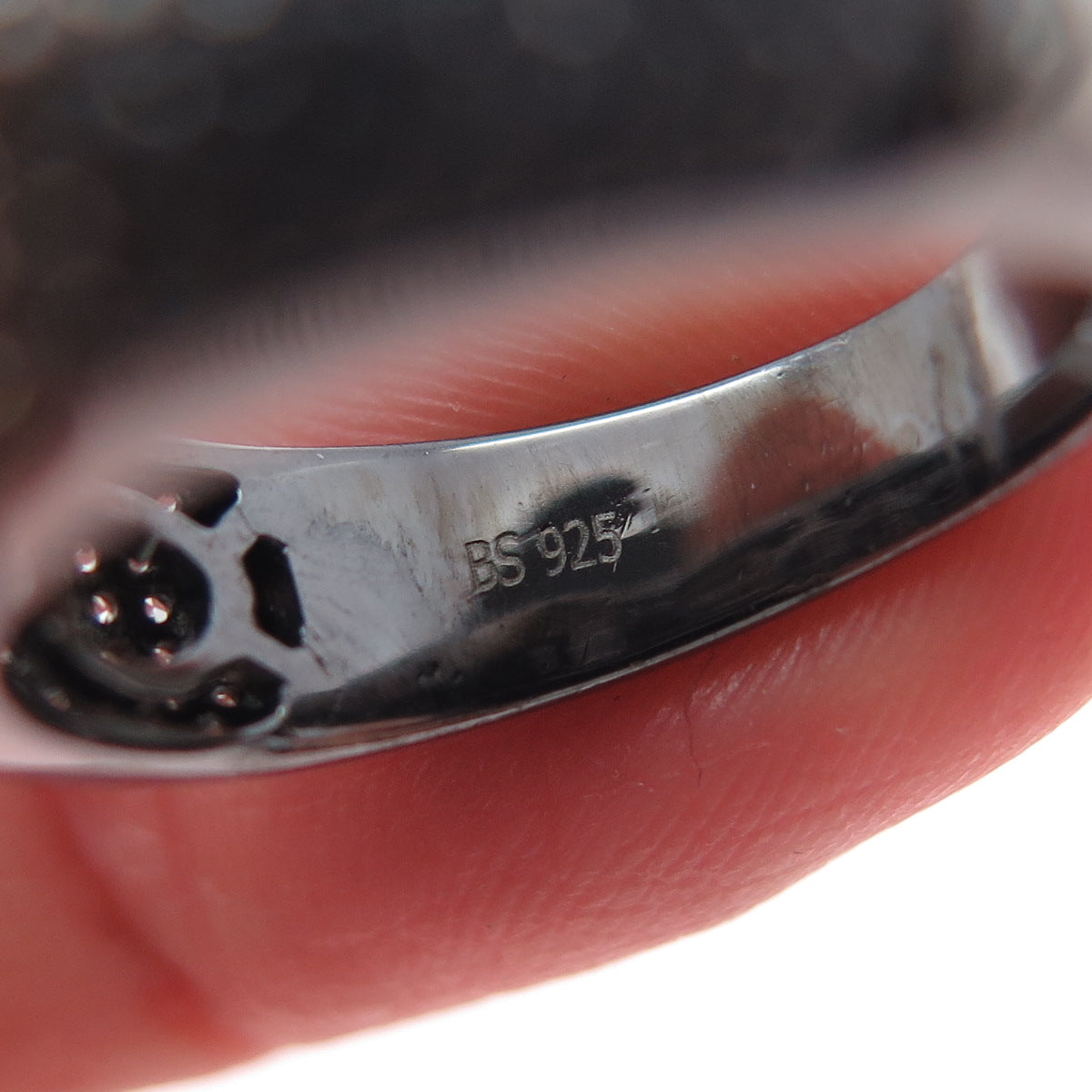 925 Sterling Silver Black Rhodium Round-Cut C Z Band Ring Size 6.25