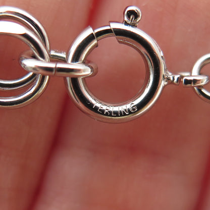 A&Z HAYWARD 925 Sterling Silver Vintage Double Rolo Link Bracelet 7"
