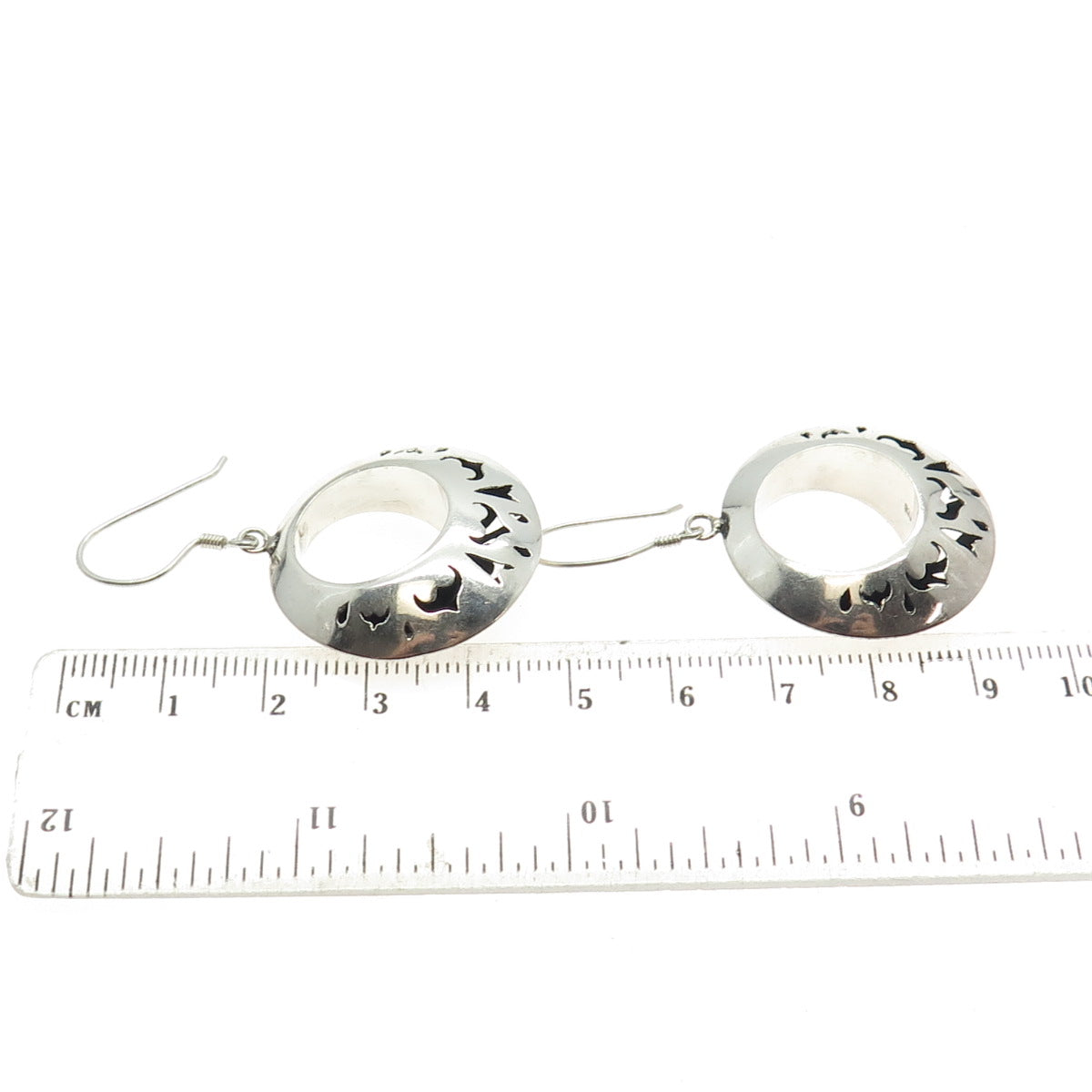 925 Sterling Silver Vintage Tribal Dangle Hook Earrings