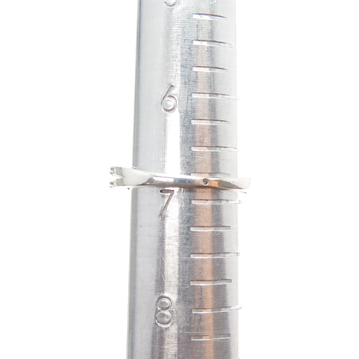 SAI 925 Sterling Silver Real Diamond & Lab-Created Ruby Heart Ring Size 6.75