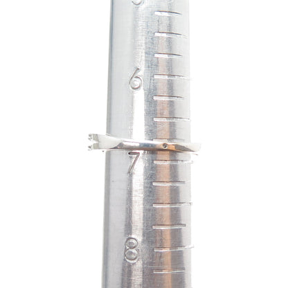 SAI 925 Sterling Silver Real Diamond & Lab-Created Ruby Heart Ring Size 6.75