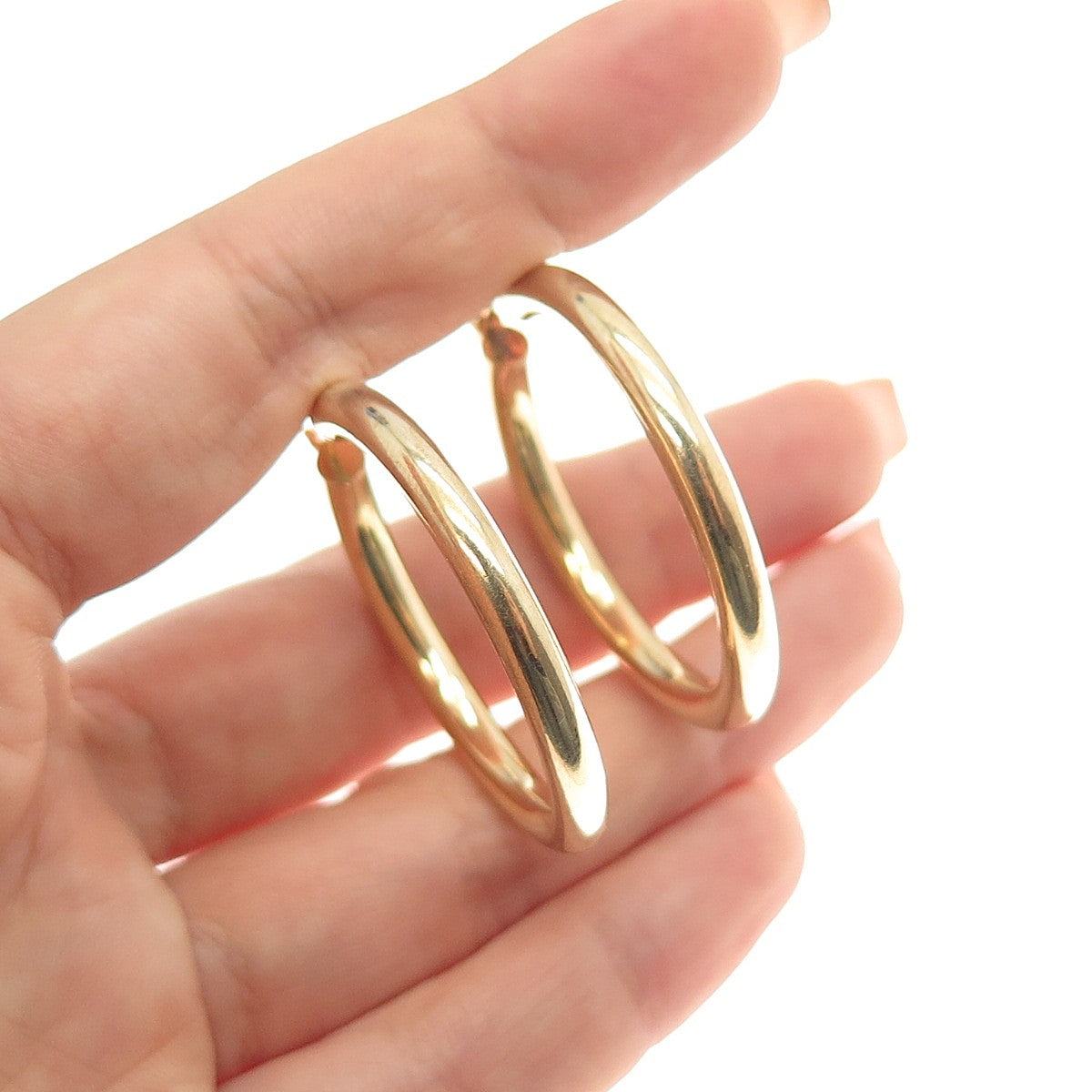 925 Sterling Silver Gold Plated Hoop Earrings