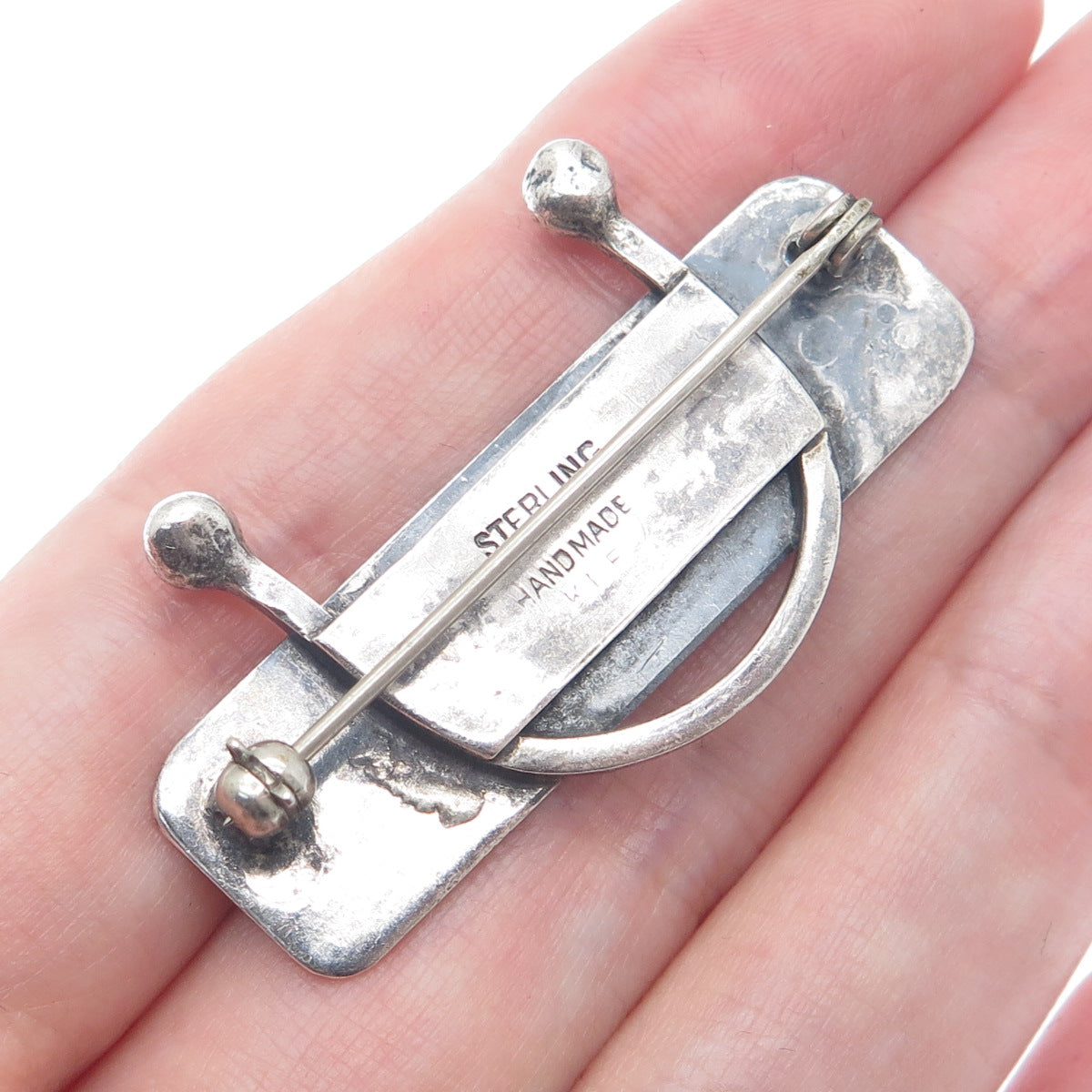925 Sterling Silver Vintage KLE Handmade Golf Club Oxidized Pin Brooch