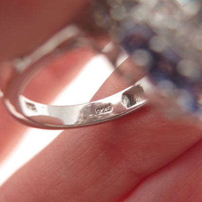 Chuck Clemency 925 Sterling Real Turquoise Tanzanite White Topaz Ring Size 8.25