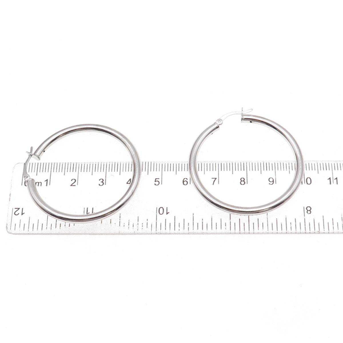 Han 925 Sterling Silver Italy Tube Hoop Earrings