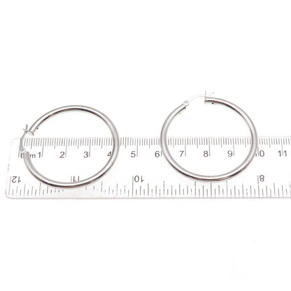 Han 925 Sterling Silver Italy Tube Hoop Earrings