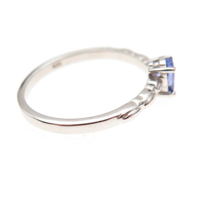Chuck Clemency 925 Sterling Silver Real Oval-Cut Tanzanite Ring Size 8
