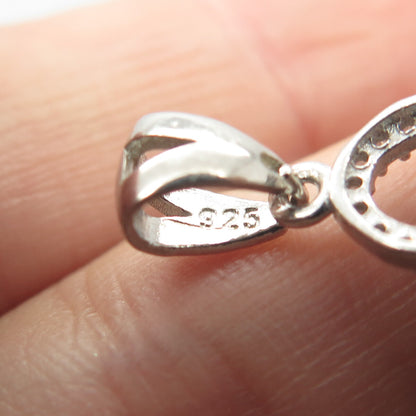 925 Sterling Silver White & Green C Z Oval Pendant