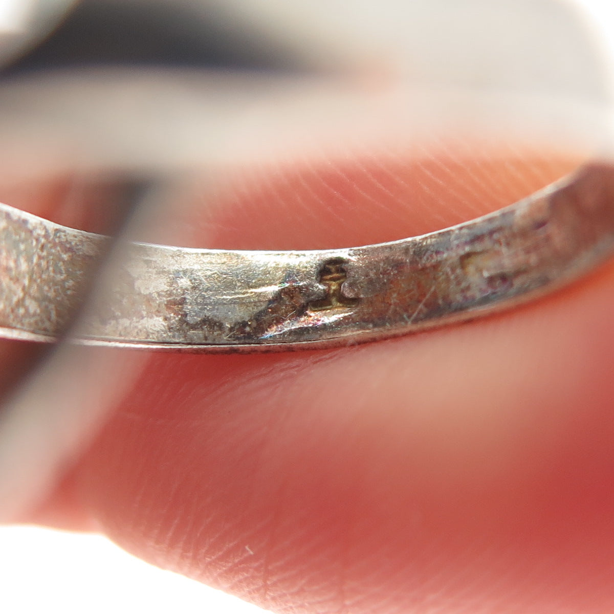 TOMMY LONG 925 Sterling Silver Vintage Modernist Wavy Ring Size 7.75
