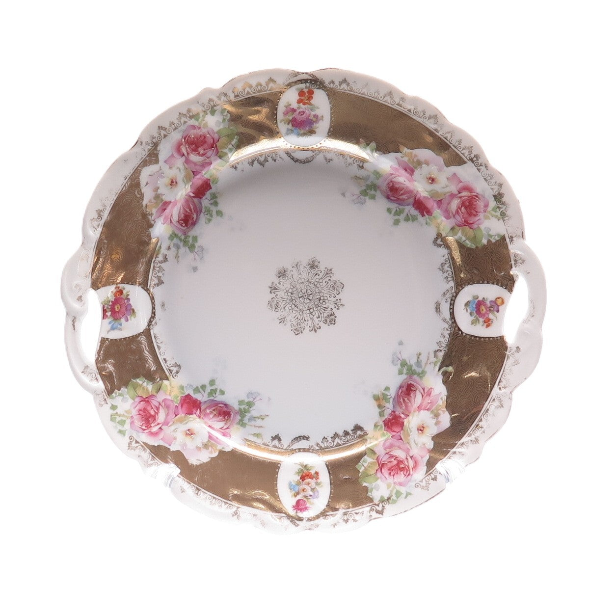 Prov. Saxe ES Antique Germany Floral Motif Hand Painted Porcelain Cabinet Plate