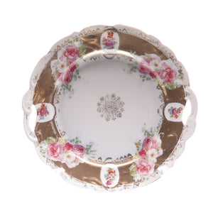 Prov. Saxe ES Antique Germany Floral Motif Hand Painted Porcelain Cabinet Plate