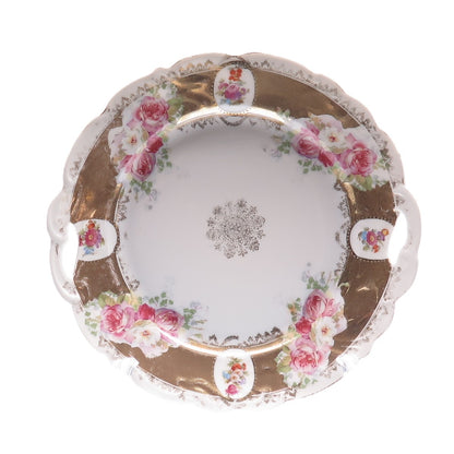 Prov. Saxe ES Antique Germany Floral Motif Hand Painted Porcelain Cabinet Plate
