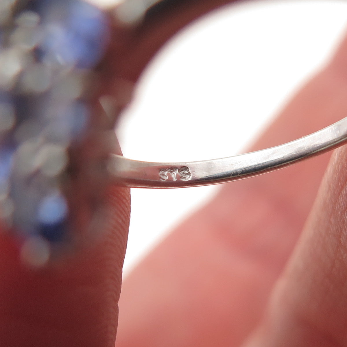 Chuck Clemency 925 Sterling Silver Real Multi-Cut Tanzanite Cluster Ring Size 8