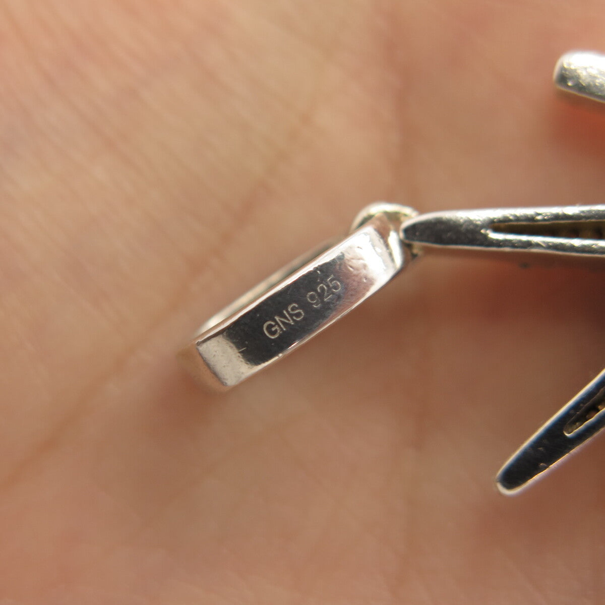 925 Sterling Silver C Z Scissors Pendant