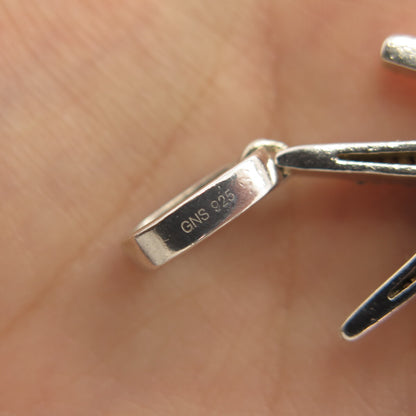 925 Sterling Silver C Z Scissors Pendant