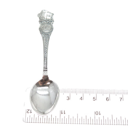 925 Sterling Silver Antique Art Deco Seal of Buffalo States Cities Coffee Spoon
